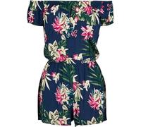 Urban Classics Ladies AOP Off Shoulder Short Jumpsuit Blue Flower XS