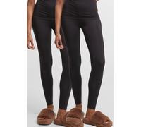 Urban Classics Women's TB7676A-Ladies Bamboo 2-Pack Leggings, Black+Black, XS