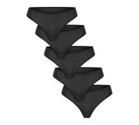 Urban Classics Damen Panty Bamboo Tanga 5-Pack 95% Viskose 5% Elasthan L Schwarz