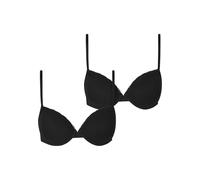 Urban Classics Ladies Basic Cotton Bra Lace 2-Pack Black+Black, 80D