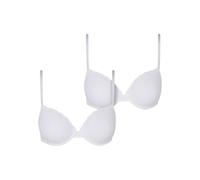 Urban Classics Damen BH mit Bügel Ladies Basic Cotton Bra Lace 2-Pack TB7653A White-80B