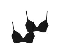 Urban Classics Ladies Basic Padded Bra 2-Pack Black+Black, 75A