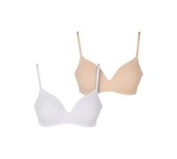 Urban Classics Ladies Basic Padded Bra 2-Pack White+Nude, 85B