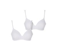 Urban Classics Ladies Basic Padded Bra 2-Pack White+White, 80B