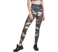 Urban Classics Damen Leggings High Waist Camo Tech – Slim Fit – Khaki/Beige/Dunkelblau/Marine Größe M