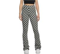 Urban Classics Ladies Checked Boot Cut Leggings Frauen Leggings schwarz/weiß 3XL