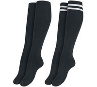 Urban Classics Ladies College Socks 2-Pack Kniestrümpfe schwarz in EU 39-42