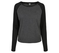 Urban Classics Ladies Contrast Raglan Longsleeve in Gr. S in Grau
