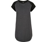 Urban Classics Women's Ladies Contrast Raglan Tee Casual Dress, Charcoal/Black, M