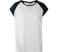 Urban Classics Damen T-Shirt Kontrast-Raglan – Regular Fit – Weiß/Schwarz – Größe S
