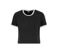 Urban Classics Ladies Contrast Retro T-Shirt T-Shirt schwarz weiß in XS