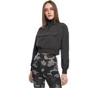 Urban Classics Damen TB3630-Ladies Cropped Crinkle Nylon Pull Over Jacket Windbreaker, Black, 3XL