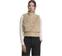 Urban Classics Ladies Cropped Faux Fur Vest Frauen Weste schwarz Basics
