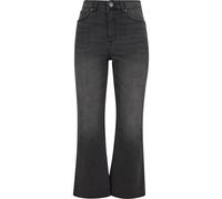 Urban Classics Women's TB7103-Ladies Cropped Flared Denim Pants Jeans, Black Washed, 30