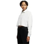 Klassische Bluse URBAN CLASSICS "Urban Classics Damen Ladies Cropped Oversized Blouse", Damen, Gr. M, weiß, 69% Baumwolle, 29% Polyester, 2% Elasthan, Blusen (20941101-M) weiß