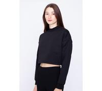 Urban Classics - Ladies Cropped Oversized Sweat High Neck Black - Sweater - Schwarz - XS - 100% Bio-Baumwolle,Schweiß Schwarz XS