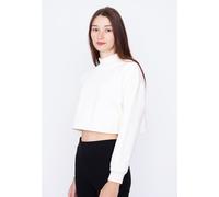 Urban Classics - Ladies Cropped Oversized Sweat High Neck White Sand - Sweater - Beige - L - 100% Bio-Baumwolle,Schweiß Beige L