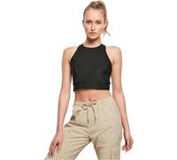 Urban Classics Damen Ladies Cropped Shiny Rib Top Sport BH, Schwarz, L EU