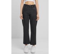 Urban Classics Damen Jeans Ladies Cropped Straight Leg Denim Pants, Crop Jeans für Frauen mit geradem Bein, black washed, 29