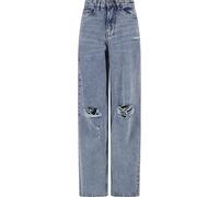 Urban Classics Damen TB6155-Ladies Distressed 90's Wide Leg Denim Pants Hose, Vintage lightblue Washed, 30