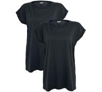Urban Classics T-Shirt Damen Extended Shoulder Tee 2er Pack Loose Fit 100% Baumwolle Schwarz M