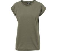Urban Classics Damen T-Shirt Ladies Extended Shoulder Tee, T-Shirt mit überschnittenen Schultern, aus Baumwolle, erhältlich in vielen Farben, Olive, M