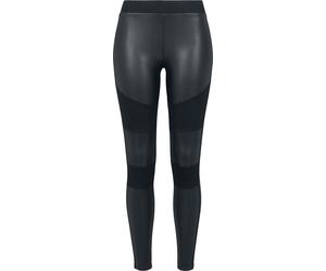 Urban Classics Ladies Fake Leather Tech Leggings Leggings schwarz in 5XL