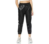 Cargohose URBAN CLASSICS "Damen Ladies Faux Leather Cargo Pants" Gr. S, US-Größen, schwarz (black) Damen Hosen Cargohosen (34311949-S)