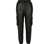 Urban Classics Ladies Faux Leather Cargo Pants in Gr. XXL in Schwarz