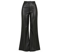 Urban Classics Damenhose Faux-Leder Wide-Leg Loose Fit Schwarz Größe 27