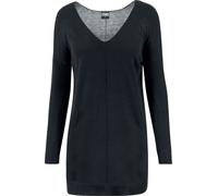 Urban Classics Ladies Fine Knit Oversize V-Neck Sweater Sweatshirt schwarz in L