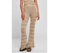 Urban Classics Ladies Flared Crochet Knit Leggings Frauen in Gr. L in Beige