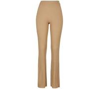 Urban Classics Ladies Flared Rib Knit Leggings in Gr. XL in Beige
