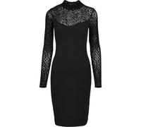 Urban Classics Ladies Flock Lace Turtle Neck Dress Frauen in Gr. S in Schwarz