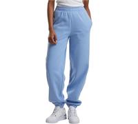 Jogginghose URBAN CLASSICS "Urban Classics Ladies Fluffy Sweatpants", Damen, Gr. L, US-Größen, powderblau, 70% Baumwolle, 30% Polyester, unifarben, loose fit, Hosen Jogginghose (16881022-L) powderblau