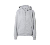 Sweatjacke URBAN CLASSICS "Urban Classics Ladies Fluffy Zip Cardigan", Damen, Gr. S, grau (erdgrau), 70% Baumwolle, 30% Polyester, unifarben, Rundhals, Sweatjacken Sweatjacke (69195063-S) erdgrau