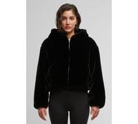 Urban Classics Ladies Full Zip Faux Fur Hoodie Black, M