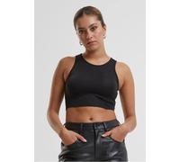 Urban Classics - Ladies Glitter Cropped Black - Oberteil - Schwarz - XS - 88% Polyamide, 12% Metallllized Fibre Schwarz XS