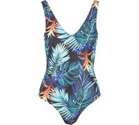 Urban Classics Damen Ladies High Leg Pattern Swimsuit Badeanzug, vriesea Black, L