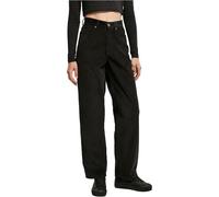 Urban Classics Ladies High Waist 90´S Wide Leg Corduroy Pants Frauen Jeans schwarz W34L34