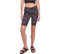 Urban Classics Ladies High Waist AOP Tech Cycle Shorts in Gr. 4XL in Schwarz