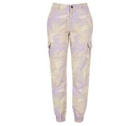 Urban Classics Ladies High Waist Camo Cargo Pants in Gr. 28 in Violet