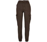 Urban Classics Ladies High Waist Cargo Pants in Gr. 32 in Braun