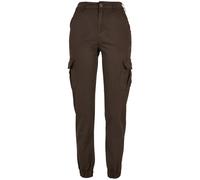 Urban Classics Ladies High Waist Cargo Pants in Gr. 34 in Braun