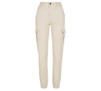 Urban Classics Ladies High Waist Cargo Pants Whitesand Größe: 32 | Cargohosen Outlet | Damen | Weiß