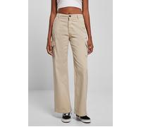Urban Classics Ladies High Waist Straight Cargo Pants in Gr. 29 in Beige