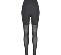 Urban Classics Damen Ladies High Waist Transparent Tech Mesh Leggings, Black, 5XL