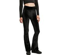 Urban Classics Ladies High Waist Velvet Boot Cut Legging Damen-Leggings - schwarz XS