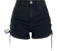 Urban Classics Ladies Highwaist Denim Lace Up Short Damen-Hotpant - schwarz 29