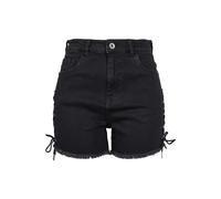 Urban Classics Ladies Highwaist Denim Lace Up Short Damen-Hotpant - schwarz 30